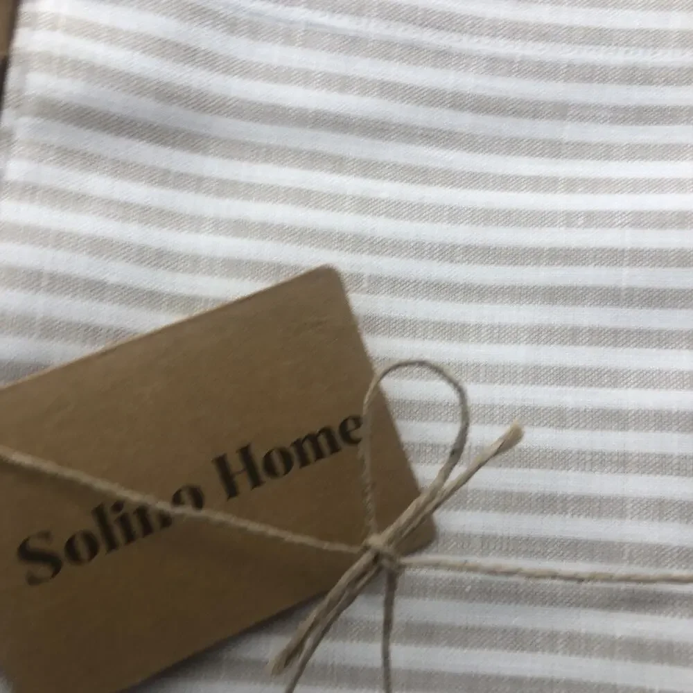 Solino Home Farmhouse Linen Table Runners Natural & White 14
